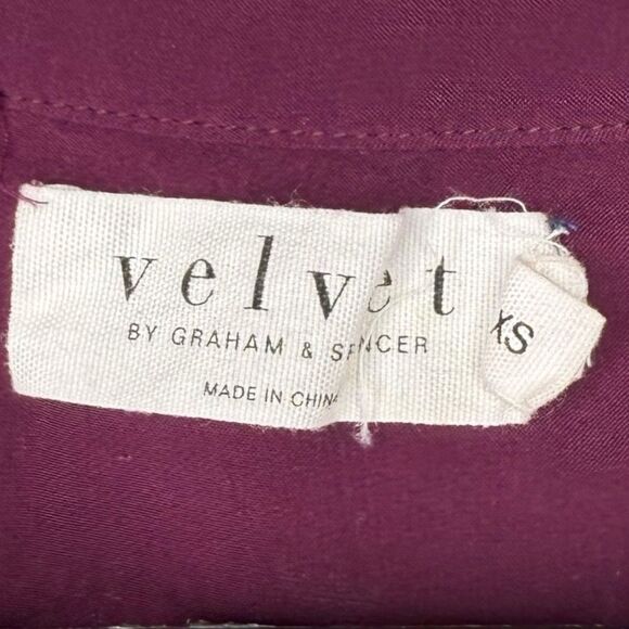 |EUC| VELVET BY GRAHAM & SPENCER Challis V Neck Blouse - Picture 5 of 6